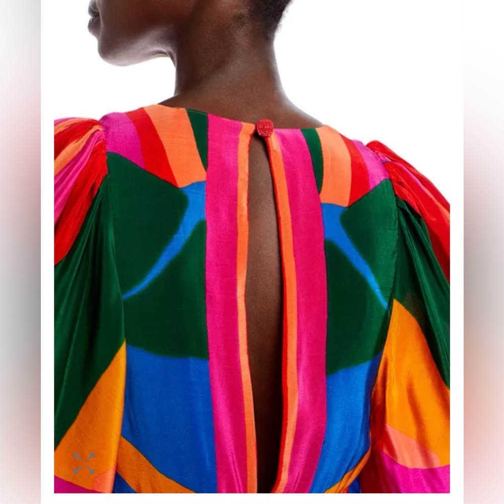 FARM Rio Colorful Leaves Midi Dress XS - Picture 4 of 15